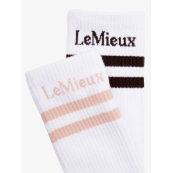 Hoge Crewsokken 2-pack Wit LeMieux