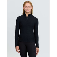 Geribd T-shirt van technische stof gestreept LeMieux Young Rider Zwart