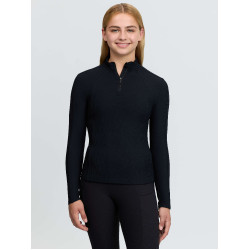 Geribd T-shirt van technische stof gestreept LeMieux Young Rider Zwart Geribd T-shirt van technische stof gestreept LeMieux Young Rider Zwart