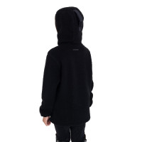 Unisex kinderfleece van teddy-fleece met ritssluiting en capuchon Equestro Zwart / zwart