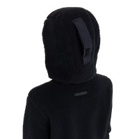 Unisex kinderfleece van teddy-fleece met ritssluiting en capuchon Equestro Zwart / zwart