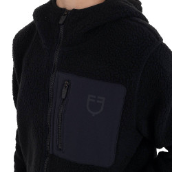 Unisex kinderfleece van teddy-fleece met ritssluiting en capuchon Equestro