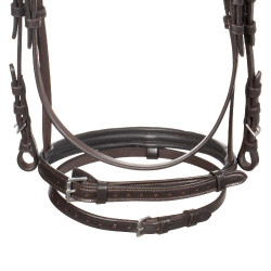 Gevoerd hoofdstel met decoratieve borduursels Donkerbruin