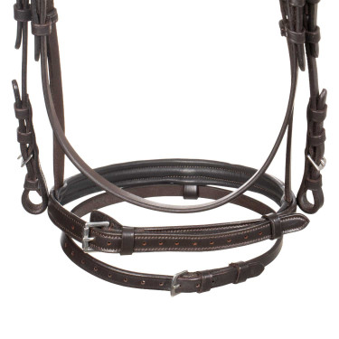 Gevoerd hoofdstel met decoratieve borduursels Donkerbruin