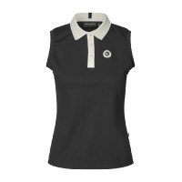 Mouwloze poloshirt voor dames in piqué KLLaura Kingsland Zwart