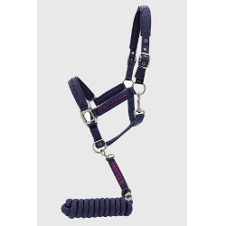 Halter en leidlijn Harcour Amour Marine / roze Blauw