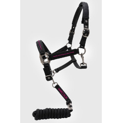 Halter en leidlijn Harcour Amour Zwart / roze