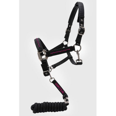 Halter en leidlijn Harcour Amour Zwart / roze