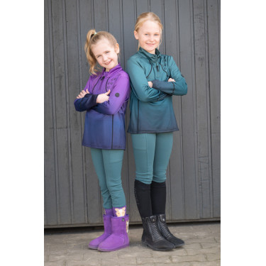 Broek Amina fullseat in siliconen HKM dames Petroleum Blauw
