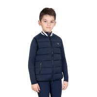 Technisch kinderbodywarmer met gebreide kraag kinderen Marineblazer Marineblauw