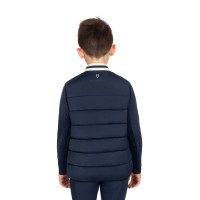 Technisch kinderbodywarmer met gebreide kraag kinderen Marineblazer Marineblauw