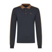 KL Marco Polo heren poloshirt met lange mouwen in piqué van Kingsland Marine Marineblauw