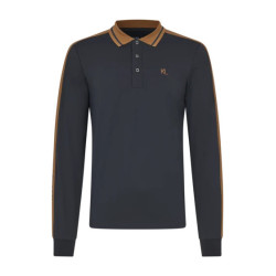 KL Marco Polo heren poloshirt met lange mouwen in piqué van Kingsland Marine Marineblauw KL Marco Polo heren poloshirt met lange mouwen in piqué van Kingsland Marine Marineblauw