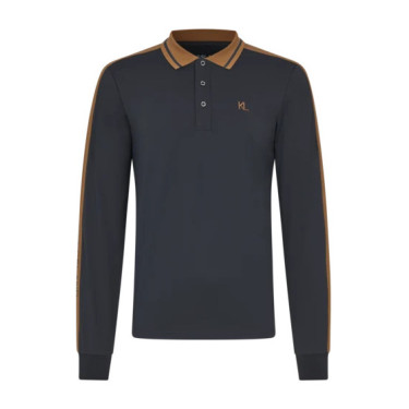 KL Marco Polo heren poloshirt met lange mouwen in piqué van Kingsland Marine Marineblauw KL Marco Polo heren poloshirt met lange mouwen in piqué van Kingsland Marine Marineblauw