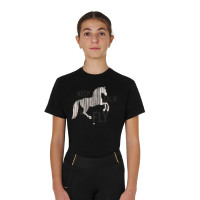 Meisjes-T-shirt Keep Calm & Fly in katoen Equestro kinderen Zwart