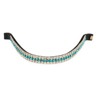 Frontalhouder Blue Crystal in leer Equestro Geweldig blauw Frontalhouder Blue Crystal in leer Equestro Geweldig blauw