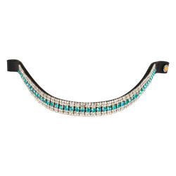 Frontalhouder Blue Crystal in leer Equestro Geweldig blauw