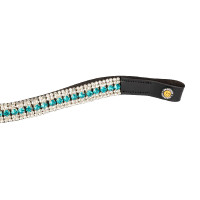 Frontalhouder Blue Crystal in leer Equestro Geweldig blauw Frontalhouder Blue Crystal in leer Equestro Geweldig blauw