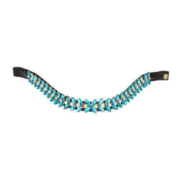 Frondel Blue Jets Crystal in leer Equestro Blauwe jets