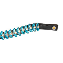 Frondel Blue Jets Crystal in leer Equestro Blauwe jets