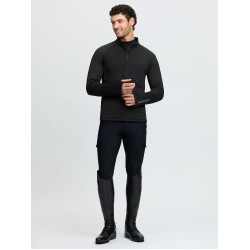 Heren Mid Layer met kwartsrits Zwart LeMieux