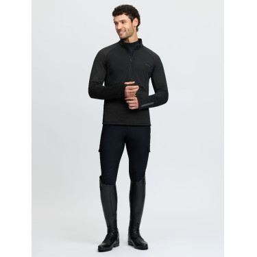 Heren Mid Layer met kwartsrits Zwart LeMieux