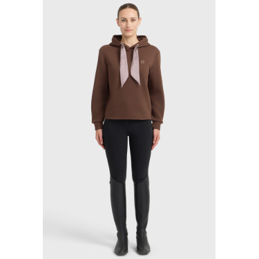Celia Harcour hoodie met capuchon dames Kastanje Bruin