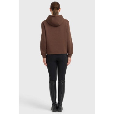 Celia Harcour hoodie met capuchon dames Kastanje Bruin