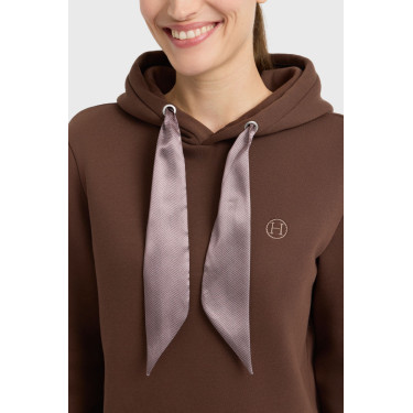 Celia Harcour hoodie met capuchon dames Kastanje Bruin