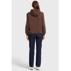 Celia Harcour hoodie met capuchon dames Kastanje Bruin