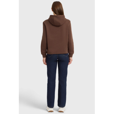 Celia Harcour hoodie met capuchon dames Kastanje Bruin