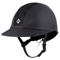 Charles Owen SP8 Plus Leather Look Cap Glanzende marine Blauw