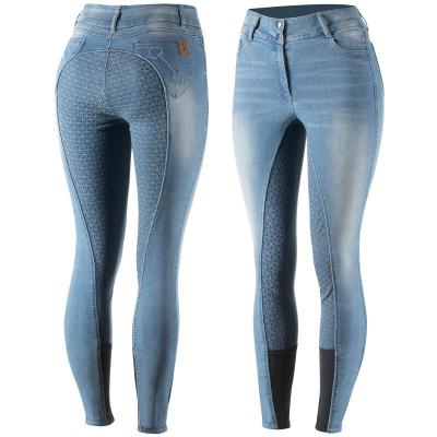 Jean Volledig siliconen zitvlak hoge taille Kaia dames Horze Blauw