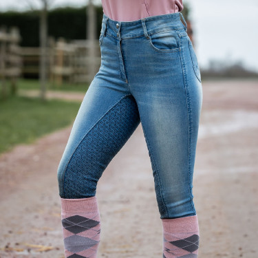 Jean Volledig siliconen zitvlak hoge taille Kaia dames Horze Jean Volledig siliconen zitvlak hoge taille Kaia dames Horze
