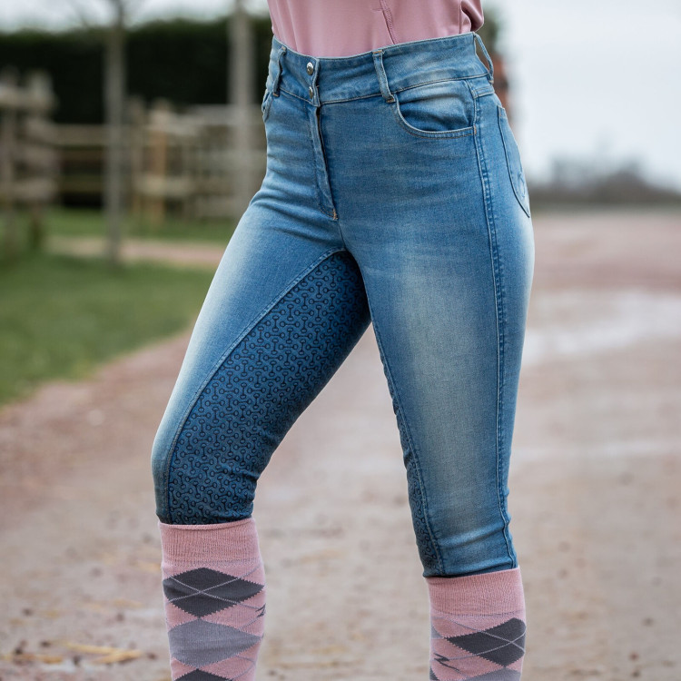 Jean Volledig siliconen zitvlak hoge taille Kaia dames Horze Jean Volledig siliconen zitvlak hoge taille Kaia dames Horze