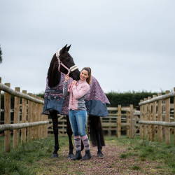 Jean Volledig siliconen zitvlak hoge taille Kaia dames Horze Blauw Jean Volledig siliconen zitvlak hoge taille Kaia dames Horze Blauw