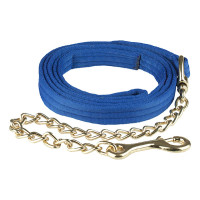 Longe van textiel gevoerd met eenvoudige ketting Finn-Tack Blauw
