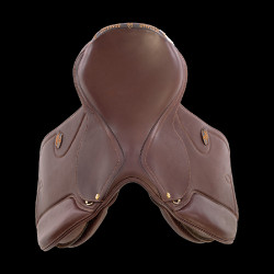 Zadel voor springwedstrijden van leer Acavallo Botticelli Zwart