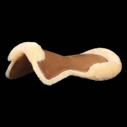 Mixte Close Contact zadelonderlegger Acavallo Classic met volledige schapenvacht Bruin / naturel