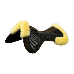 Acavallo Close Contact Classic Gel schokdemper met traagschuim en schapenvacht Bruin / naturel