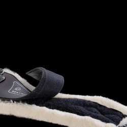 Anatomische Singel Acavallo Gel & Pvc Voering Met Verwijderbare Wol Zwart