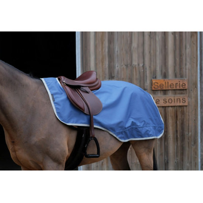 Couvre-reins Equithème Tyrex 600D recyclé doublé polaire Bleu marine