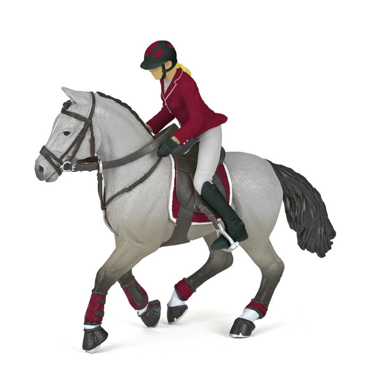 Wedstrijdpaard en zijn amazone Papo