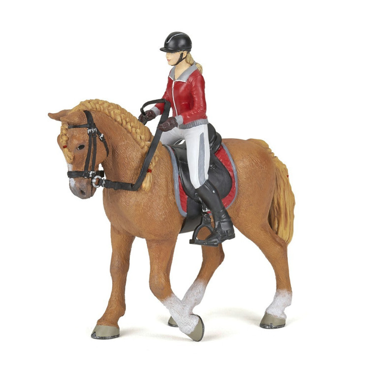 Wandelpaard en zijn amazone Papo