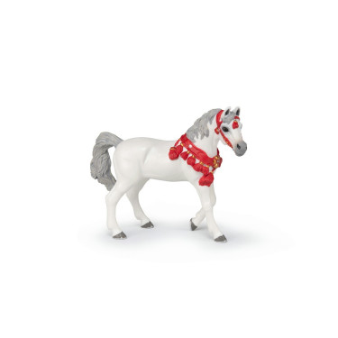 Witte Arabische paard in paradekleding Papo