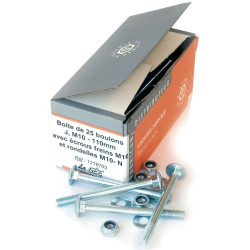 Doos van 25 bouten met borgmoer 150 mm La Gée