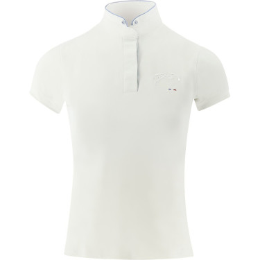 Wedstrijdpolo Pénélope Madrid met korte mouwen Wit Wedstrijdpolo Pénélope Madrid met korte mouwen Wit