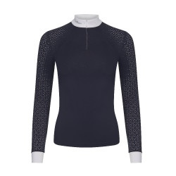 Wedstrijdpolo LeMieux Olivia lange mouwen Marineblauw