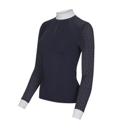 Wedstrijdpolo LeMieux Olivia lange mouwen Marineblauw