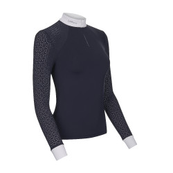 Wedstrijdpolo LeMieux Olivia lange mouwen Marineblauw